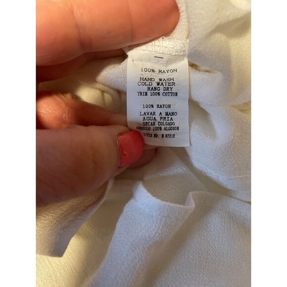 Monoreno White Dropped Waist White Cottagecore Flowy Dress Sz L - Picture 8 of 12